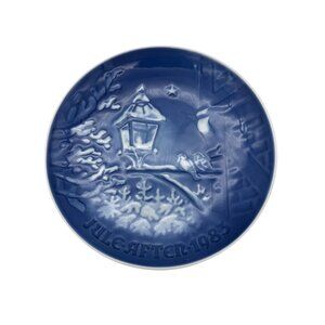 B&G Copenhagen 1983 Christmas Plate Copenhagen Christmas Denmark 7" Blue White